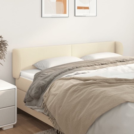 Cabecero de cuero sintético color crema 183x23x78/88 cm
