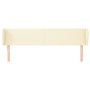Cabecero de cuero sintético color crema 183x23x78/88 cm