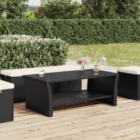 Black coffee table 100x50x40 cm synthetic rattan by , Coffee table - Ref: Foro24-319390, Price: 86,01 €, Discount: %