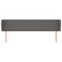 Cabecero de cuero sintético gris 183x23x78/88 cm