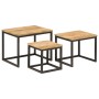 Stackable coffee tables 3 pieces solid mango wood and iron by , Side tables - Ref: Foro24-358569, Price: 88,73 €, Discount: %