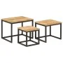 Stackable coffee tables 3 pieces solid mango wood and iron by , Side tables - Ref: Foro24-358569, Price: 86,88 €, Discount: %