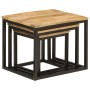 Stackable coffee tables 3 pieces solid mango wood and iron by , Side tables - Ref: Foro24-358569, Price: 88,73 €, Discount: %