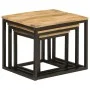 Stackable coffee tables 3 pieces solid mango wood and iron by , Side tables - Ref: Foro24-358569, Price: 86,88 €, Discount: %