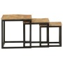 Stackable coffee tables 3 pieces solid mango wood and iron by , Side tables - Ref: Foro24-358569, Price: 88,73 €, Discount: %