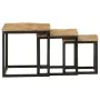 Stackable coffee tables 3 pieces solid mango wood and iron by , Side tables - Ref: Foro24-358569, Price: 86,88 €, Discount: %