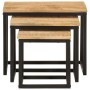 Stackable coffee tables 3 pieces solid mango wood and iron by , Side tables - Ref: Foro24-358569, Price: 88,73 €, Discount: %