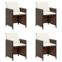 Garden chairs with cushions 4 units brown synthetic rattan by , Garden chairs - Ref: Foro24-316803, Price: 153,14 €, Discount: %
