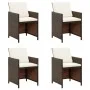 Garden chairs with cushions 4 units brown synthetic rattan by , Garden chairs - Ref: Foro24-316803, Price: 153,14 €, Discount: %