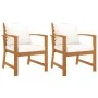 Garden chairs 2 pcs acacia wood with cream cushions by , Garden chairs - Ref: Foro24-318340, Price: 189,23 €, Discount: %
