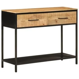 Solid mango wood and iron console table 100x35x76 cm by , Side tables - Ref: Foro24-358581, Price: 144,30 €, Discount: %