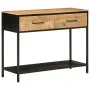 Solid mango wood and iron console table 100x35x76 cm by , Side tables - Ref: Foro24-358581, Price: 144,30 €, Discount: %