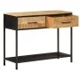 Solid mango wood and iron console table 100x35x76 cm by , Side tables - Ref: Foro24-358581, Price: 144,30 €, Discount: %