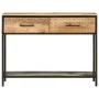 Solid mango wood and iron console table 100x35x76 cm by , Side tables - Ref: Foro24-358581, Price: 144,30 €, Discount: %