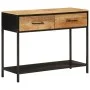Solid mango wood and iron console table 100x35x76 cm by , Side tables - Ref: Foro24-358581, Price: 144,30 €, Discount: %