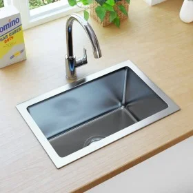 Handgefertigte Küchenspüle aus Edelstahl von vidaXL, Sinkt - Ref: Foro24-145076, Preis: 96,78 €, Rabatt: %