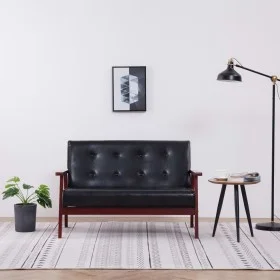 2-Sitzer-Sofa aus schwarzem Kunstleder von vidaXL, Sofas - Ref: Foro24-248642, Preis: 179,94 €, Rabatt: %