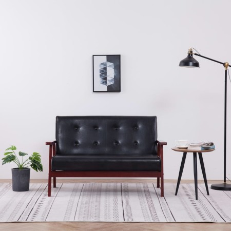 2 seater black synthetic leather sofa by vidaXL, Sofas - Ref: Foro24-248642, Price: 181,23 €, Discount: %