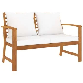 Garden bench with cream cushion solid acacia wood 120 cm by , garden benches - Ref: Foro24-318339, Price: 171,22 €, Discount: %