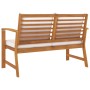 Gartenbank mit cremefarbenem Kissen massives Akazienholz 120 cm von , Gartenbänke - Ref: Foro24-318339, Preis: 173,93 €, Raba...
