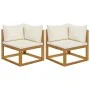 Corner modular sofas with 2 acacia wood cushions by , Modular outdoor sofas - Ref: Foro24-318552, Price: 216,24 €, Discount: %