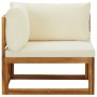 Corner modular sofas with 2 acacia wood cushions by , Modular outdoor sofas - Ref: Foro24-318552, Price: 218,97 €, Discount: %