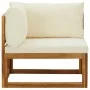 Corner modular sofas with 2 acacia wood cushions by , Modular outdoor sofas - Ref: Foro24-318552, Price: 216,24 €, Discount: %