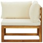 Corner modular sofas with 2 acacia wood cushions by , Modular outdoor sofas - Ref: Foro24-318552, Price: 218,97 €, Discount: %