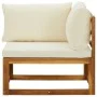 Corner modular sofas with 2 acacia wood cushions by , Modular outdoor sofas - Ref: Foro24-318552, Price: 216,24 €, Discount: %