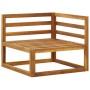 Corner modular sofas with 2 acacia wood cushions by , Modular outdoor sofas - Ref: Foro24-318552, Price: 218,97 €, Discount: %