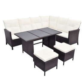 4-piece garden furniture set and brown synthetic rattan cushions by , Garden sets - Ref: Foro24-43105, Price: 595,79 €, Disco...