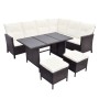 4-piece garden furniture set and brown synthetic rattan cushions by , Garden sets - Ref: Foro24-43105, Price: 595,79 €, Disco...