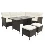 4-teiliges Gartenmöbel-Set und braune synthetische Rattankissen von , Gartensets - Ref: Foro24-43105, Preis: 588,39 €, Rabatt: %