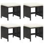 Garden stools 4 pieces with black synthetic rattan cushions by , Garden chairs - Ref: Foro24-316805, Price: 97,14 €, Discount: %