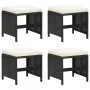 Garden stools 4 pieces with black synthetic rattan cushions by , Garden chairs - Ref: Foro24-316805, Price: 96,58 €, Discount: %