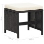 Garden stools 4 pieces with black synthetic rattan cushions by , Garden chairs - Ref: Foro24-316805, Price: 97,14 €, Discount: %