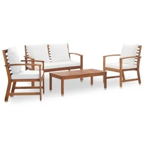4-piece garden furniture set with solid acacia wood cushions by , Garden sets - Ref: Foro24-318338, Price: 488,42 €, Discount: %