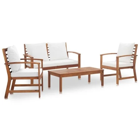 4-teiliges Gartenmöbel-Set mit Kissen aus massivem Akazienholz von , Gartensets - Ref: Foro24-318338, Preis: 488,42 €, Rabatt: %