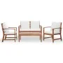4-piece garden furniture set with solid acacia wood cushions by , Garden sets - Ref: Foro24-318338, Price: 488,42 €, Discount: %