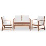 4-teiliges Gartenmöbel-Set mit Kissen aus massivem Akazienholz von , Gartensets - Ref: Foro24-318338, Preis: 496,85 €, Rabatt: %