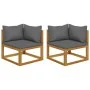 Modular corner sofas with cushions 2 pcs acacia wood by , Modular outdoor sofas - Ref: Foro24-318551, Price: 215,69 €, Discou...