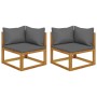 Modulare Ecksofas mit Kissen 2 Stück Akazienholz von , Modulare Sofas für den Außenbereich - Ref: Foro24-318551, Preis: 218,1...