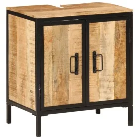 Badezimmerschrank aus massivem Mangoholz und Eisen, 55 x 35 x 60 cm von , Badezimmermöbel - Ref: Foro24-358572, Preis: 154,90...