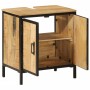 Badezimmerschrank aus massivem Mangoholz und Eisen, 55 x 35 x 60 cm von , Badezimmermöbel - Ref: Foro24-358572, Preis: 157,93...