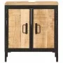 Badezimmerschrank aus massivem Mangoholz und Eisen, 55 x 35 x 60 cm von , Badezimmermöbel - Ref: Foro24-358572, Preis: 154,90...