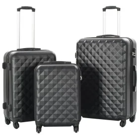 Hard suitcase set with trolley wheels 3 pieces black ABS by vidaXL, Suitcases - Ref: Foro24-91886, Price: 138,65 €, Discount: %