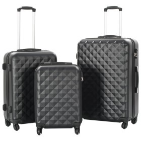 Hartschalenkoffer-Set mit Trolley-Rädern 3-teilig aus schwarzem ABS von vidaXL, Koffer - Ref: Foro24-91886, Preis: 135,86 €, ...