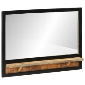 Mirror with shelves solid mango wood and glass 80x8x55 cm by , Mirrors - Ref: Foro24-358579, Price: 83,49 €, Discount: %