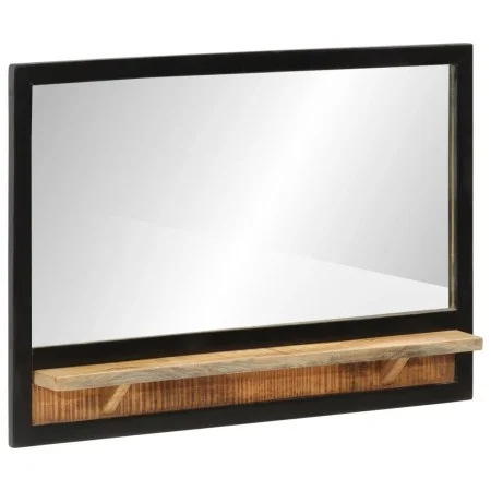 Mirror with shelves solid mango wood and glass 80x8x55 cm by , Mirrors - Ref: Foro24-358579, Price: 83,49 €, Discount: %