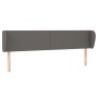 Cabecero de cuero sintético gris 203x23x78/88 cm